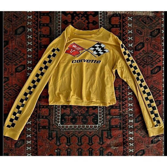 VINTAGE WOMENS CORVETTE CROP LS TOP - Picture 6 of 6